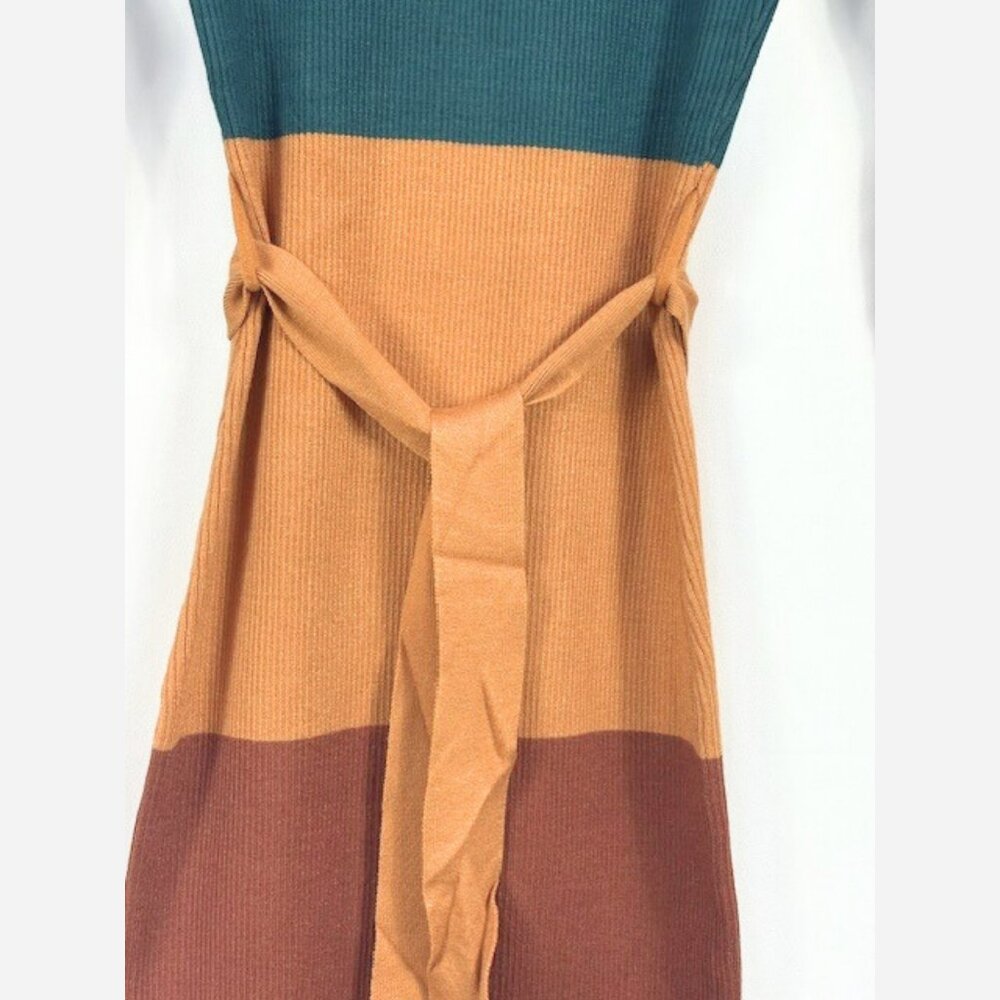 Elegant Color Block Midi Dress - Picture 8 of 9